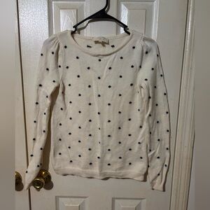 Sezane Polka Dot Sweater - Cream with Black polka dots